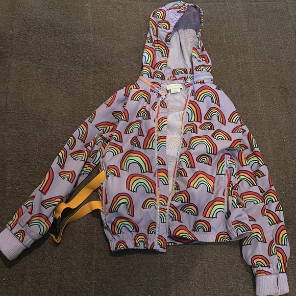 Stella McCartney raincoat windbreaker rainbow pattern purple good condition - Picture 3 of 6